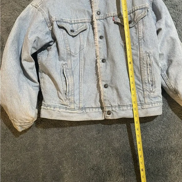 LEVI'S Vintage 1970's RAD Naturally Faded Denim Sherpa-Lined Jacket Size M - Picture 10 of 11
